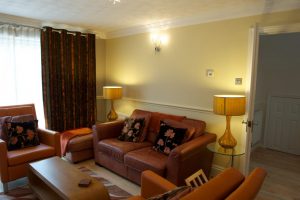 Living roomsofa and curtains